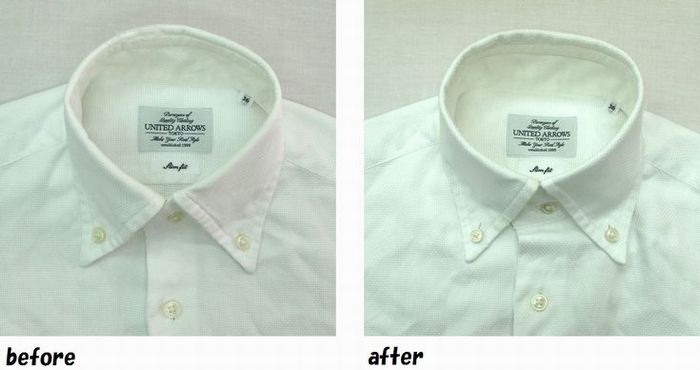 シャツ　衿のお直し