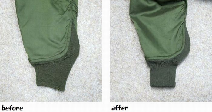 フライトジャケット　G-8　リブ交換のお直し