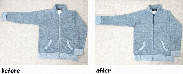 スウェットフルジップジャケット　ファスナー交換と袖幅のお直し