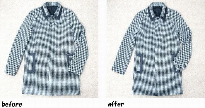 ラグランツイードコート　袖丈・身幅のお直し