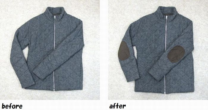 ブルゾン　エルボーパッチ　取付のお直し