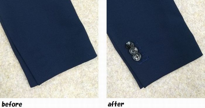 ジャケット 袖丈・袖口 本切羽のお直し