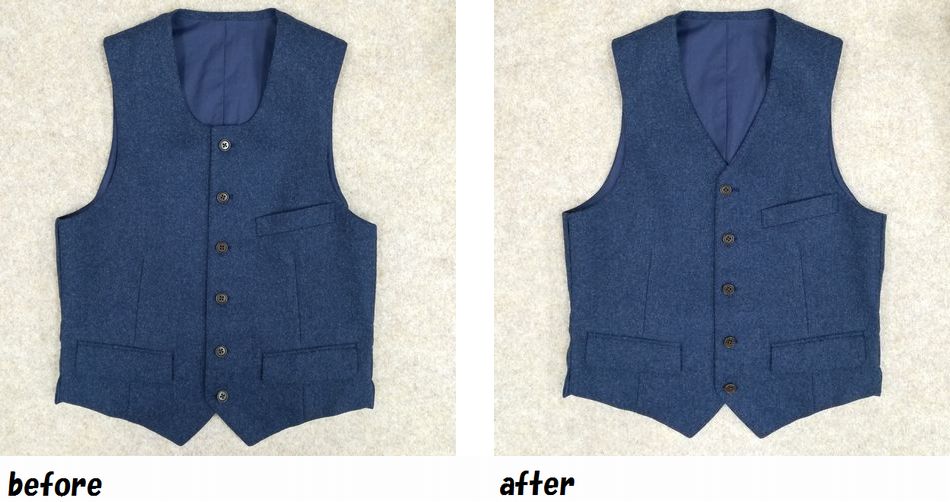 ベスト　ジレ　形状変えのお直