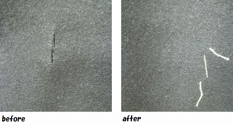 ウールコート　破れ・裂けのお直し