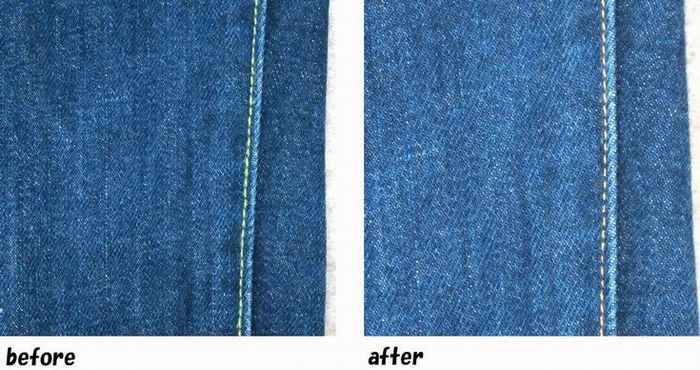 デニムパンツ　ステッチ替え