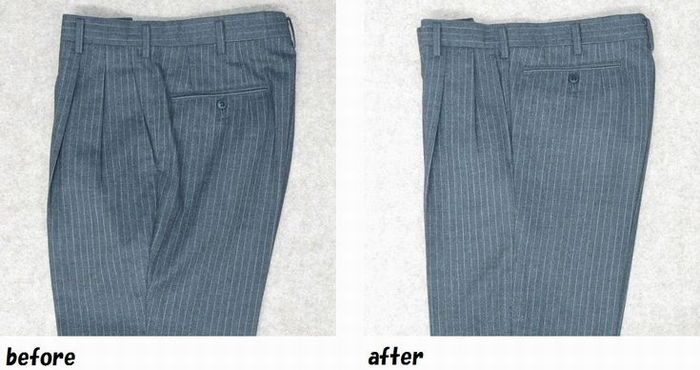 スラックス　ウエスト周りシルエット変えのお直し