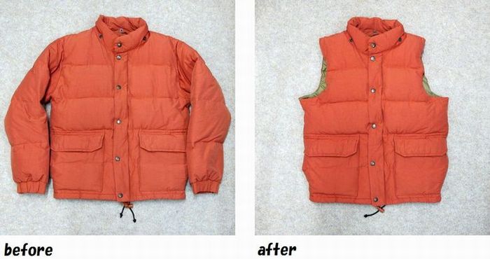 ダウンジャケット　形状変えのお直し