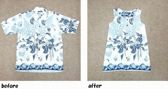 半袖シャツのデザイン変更のお直し