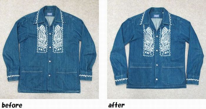 ハリラン　ブルーブルー　BLUEBLUE　デニムジャケットのお直し