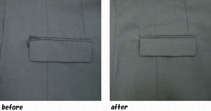 スーツ　ジャケット　破れのお直し